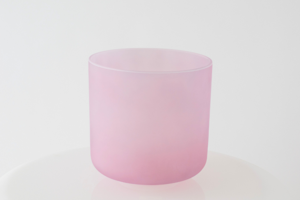 8インチ C#+30 Selenite Pink Aura Gold Frosted Inside / セレナイト ピンクオーラゴールド フロテッドインサイド