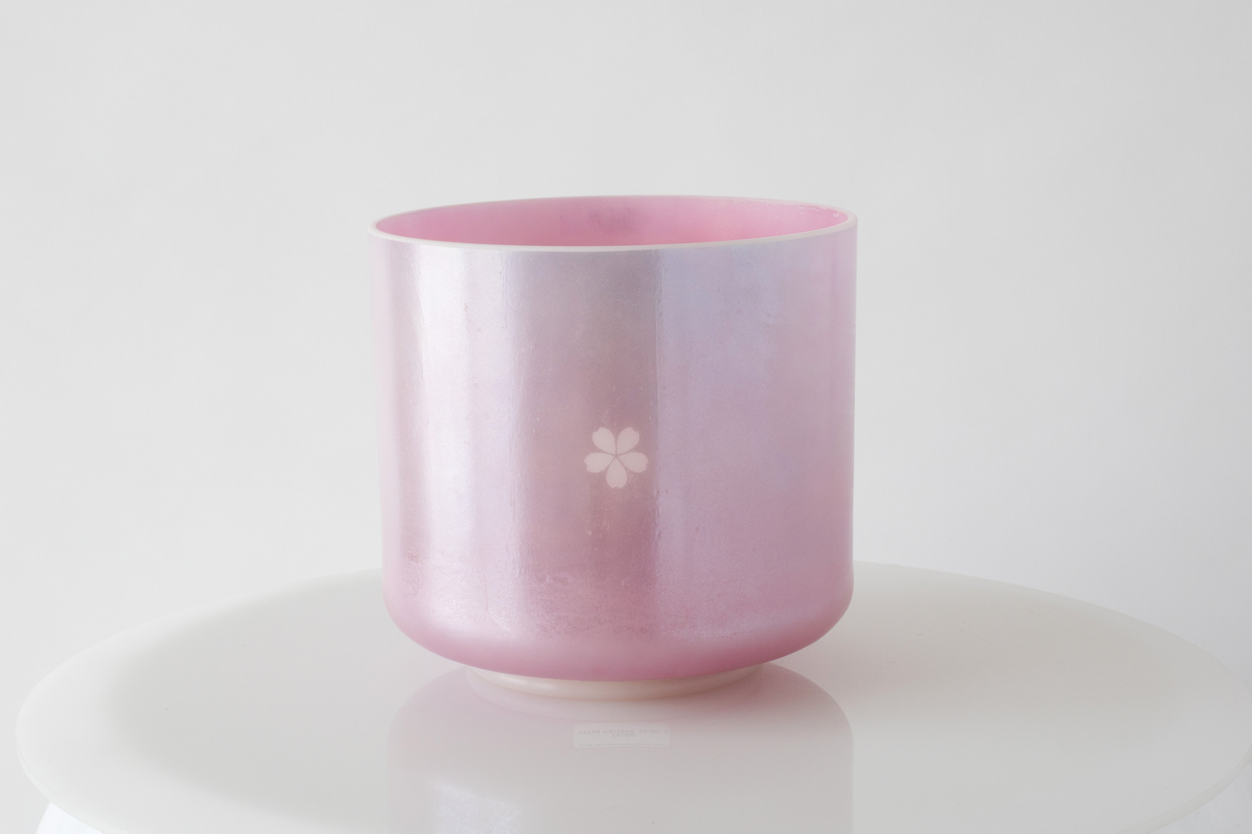 8インチ D#-45 サクラブリス ピンクの桜クリスタルボウル